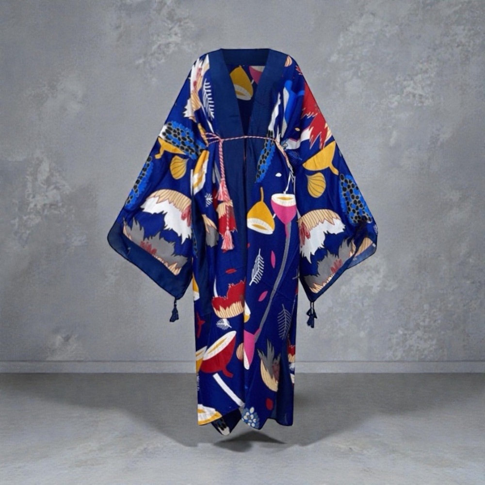 Colorful Floral Kimono Robe